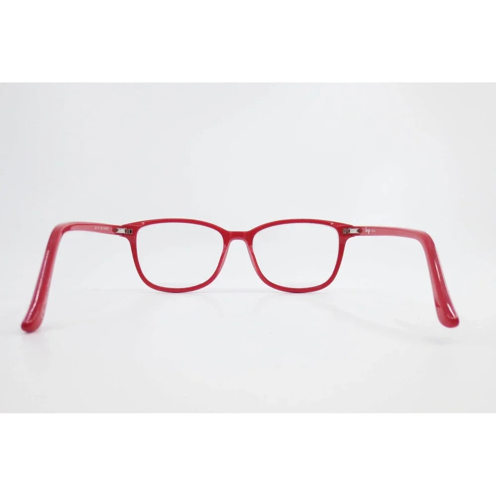 Liingo Ella Eyeglasses Poppy Red 48-15-130 Rectangular Frames Demo Lenses